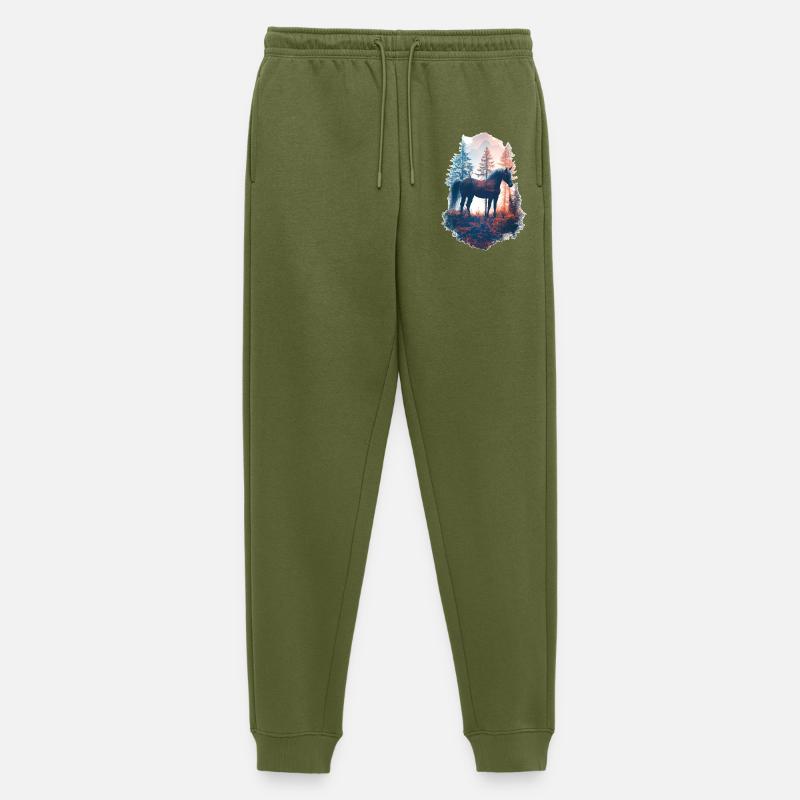 Pferd - Männer Premium Bio Jogginghose - Khaki