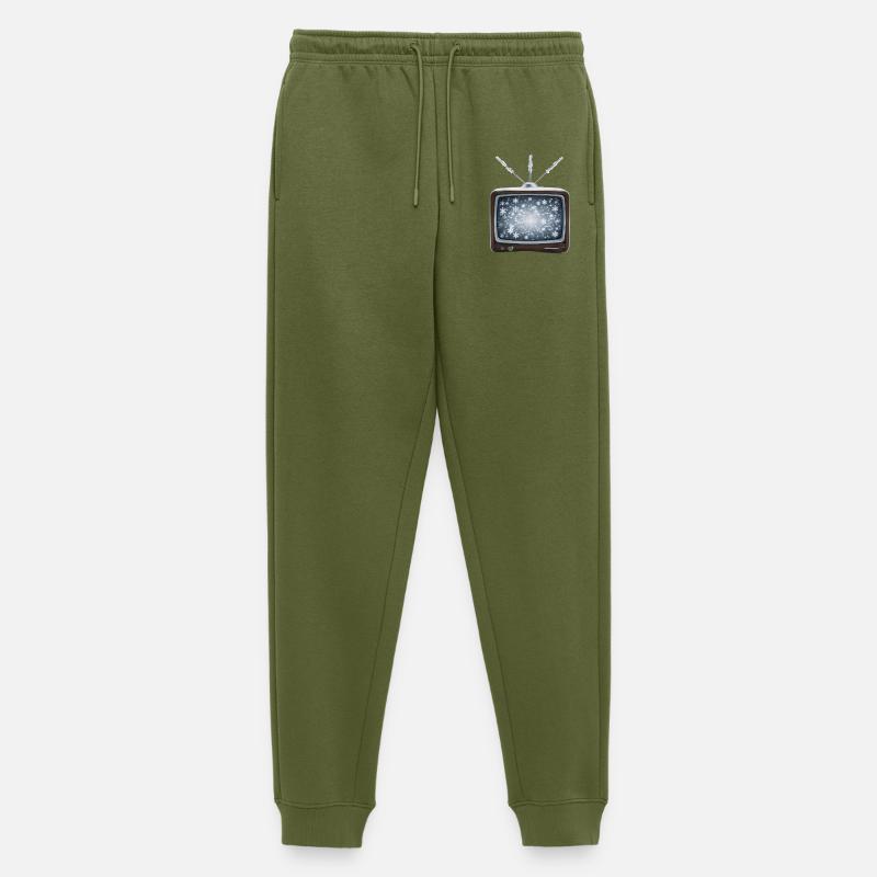 Winter Retro-TV Schneeflocken - Männer Premium Bio Jogginghose - Khaki