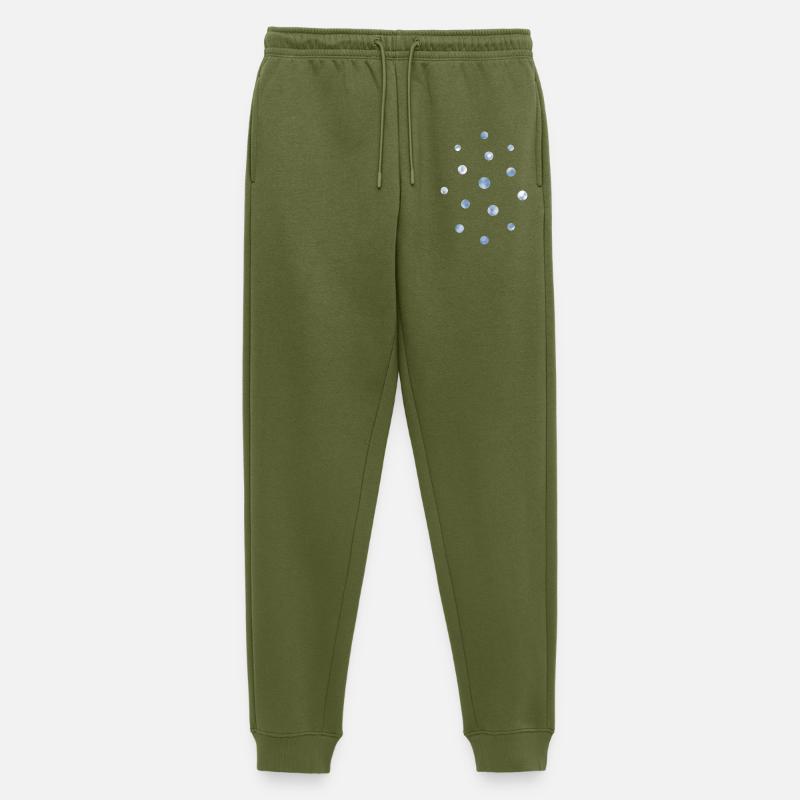 Blue Bokeh Light Points Pattern - Men's Premium Organic Joggers - khaki