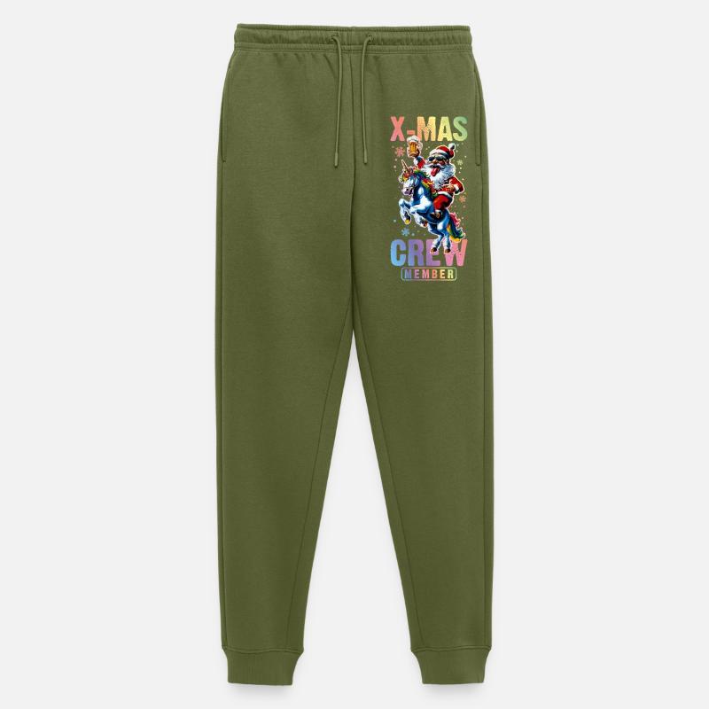 Weihnachts Crew Weihnachtsmann Einhorn - Männer Premium Bio Jogginghose - Khaki