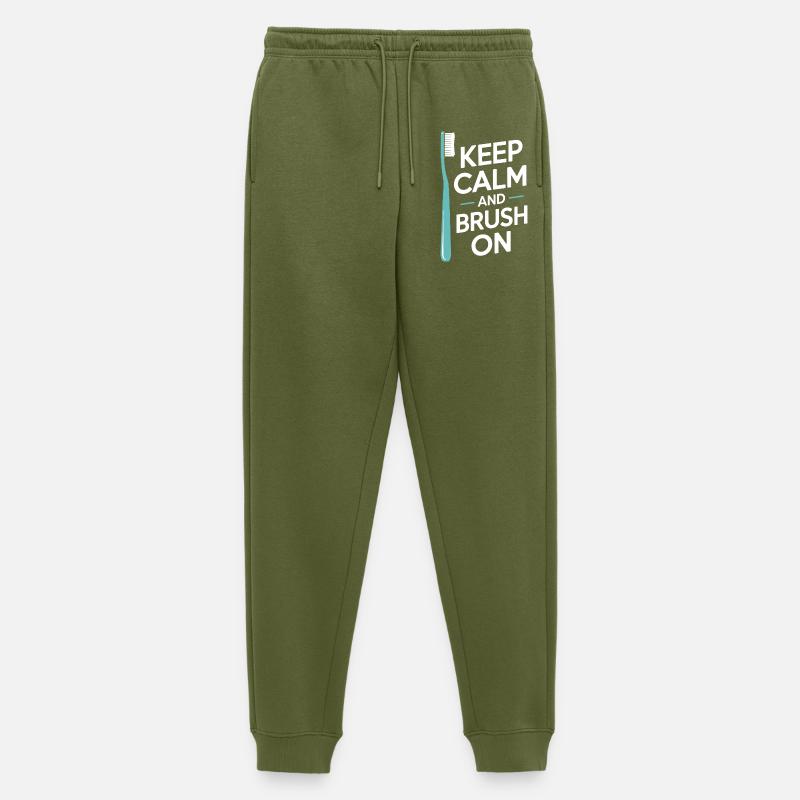 Precision Dental Engineering Artwork  - Men's Premium Organic Joggers - khaki
