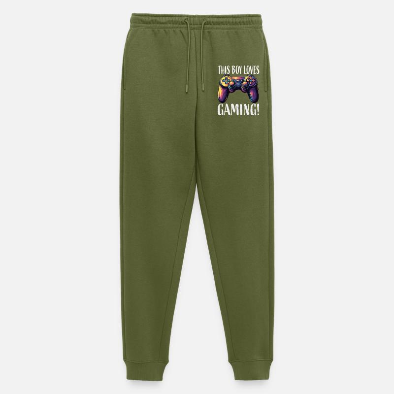 Dieser Junge liebt Gaming Controller - Männer Premium Bio Jogginghose - Khaki
