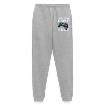 I paused my game – Controller Art - Men's Premium Organic Joggers - heather grey - Front - Thijin (182cm)