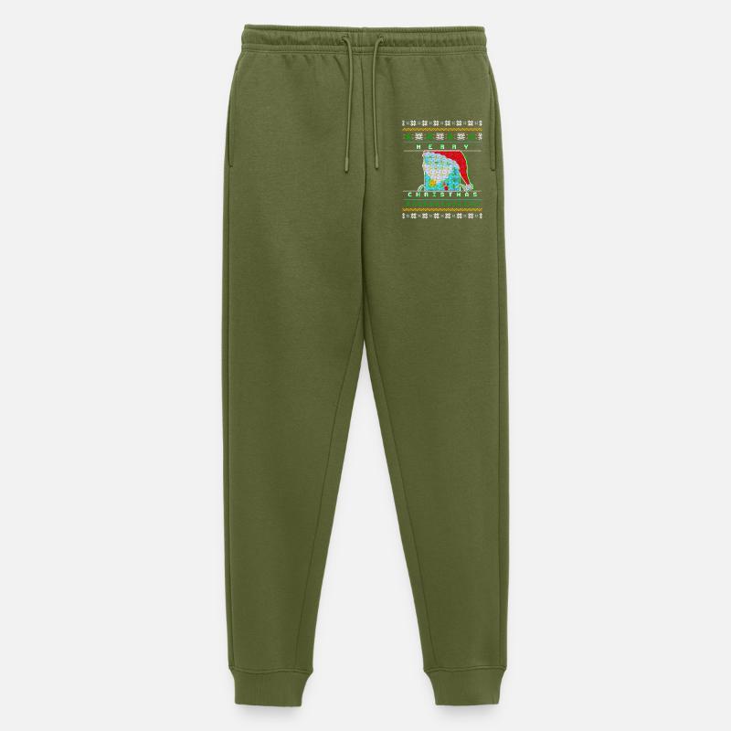 Merry Christmas Pixel Santa "Ugly Xmas Sweater" - Männer Premium Bio Jogginghose - Khaki