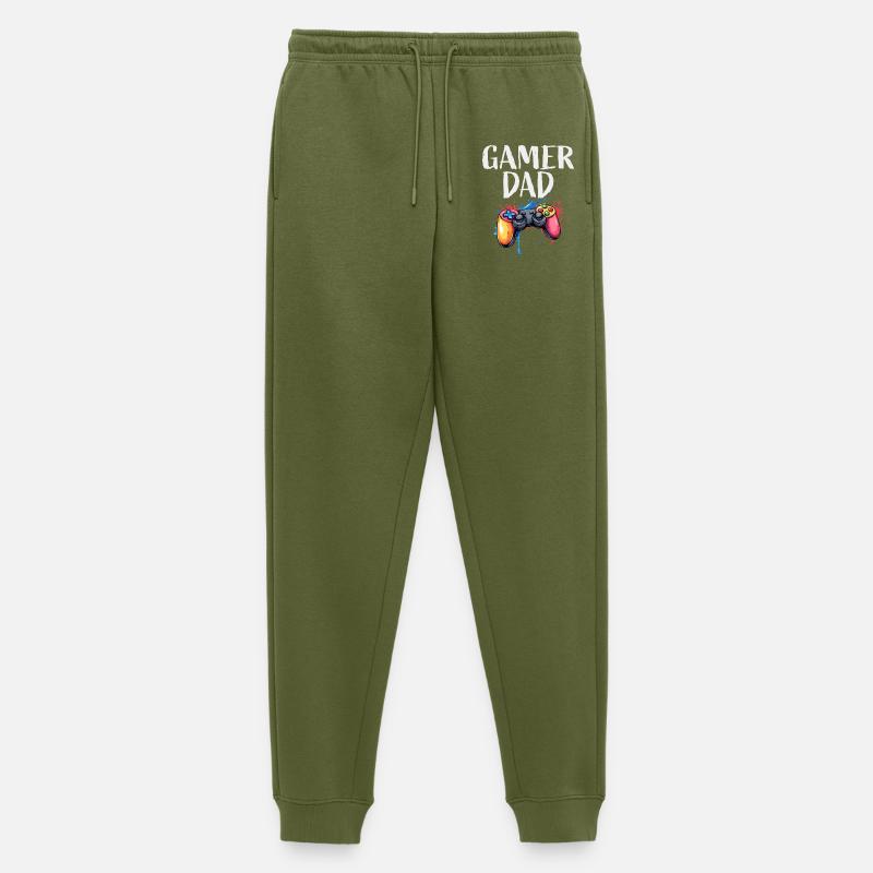 Gamer Dad Controller Splash - Pantaloni da jogging ecologici premium da uomo - kaki