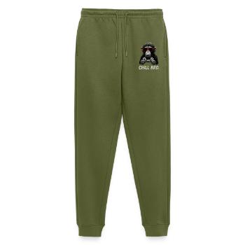 Singe gamer avec manette et lunettes de soleil, détends-toi mec - Pantalon de jogging Premium bio Homme - kaki - Devant - Thijin (182cm)
