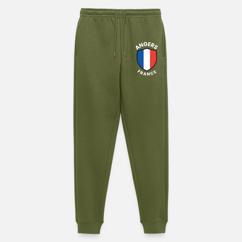 Angers France Shield Emblem - Men's Premium Organic Joggers - khaki