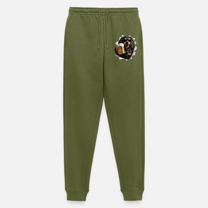 Dackel Bier - Männer Premium Bio Jogginghose - Khaki
