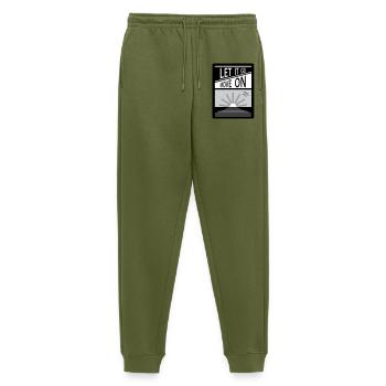 Loslassen. Mach weiter. - Männer Premium Bio Jogginghose - Khaki - Vorne - Thijin (182cm)