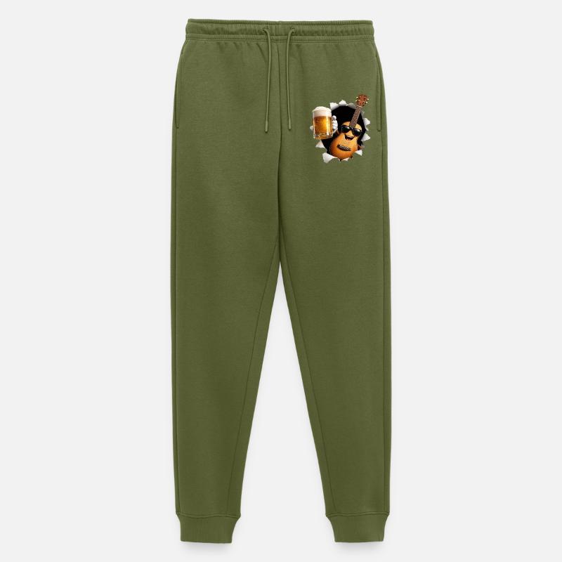 Ukulele Beer - Men's Premium Organic Joggers - khaki