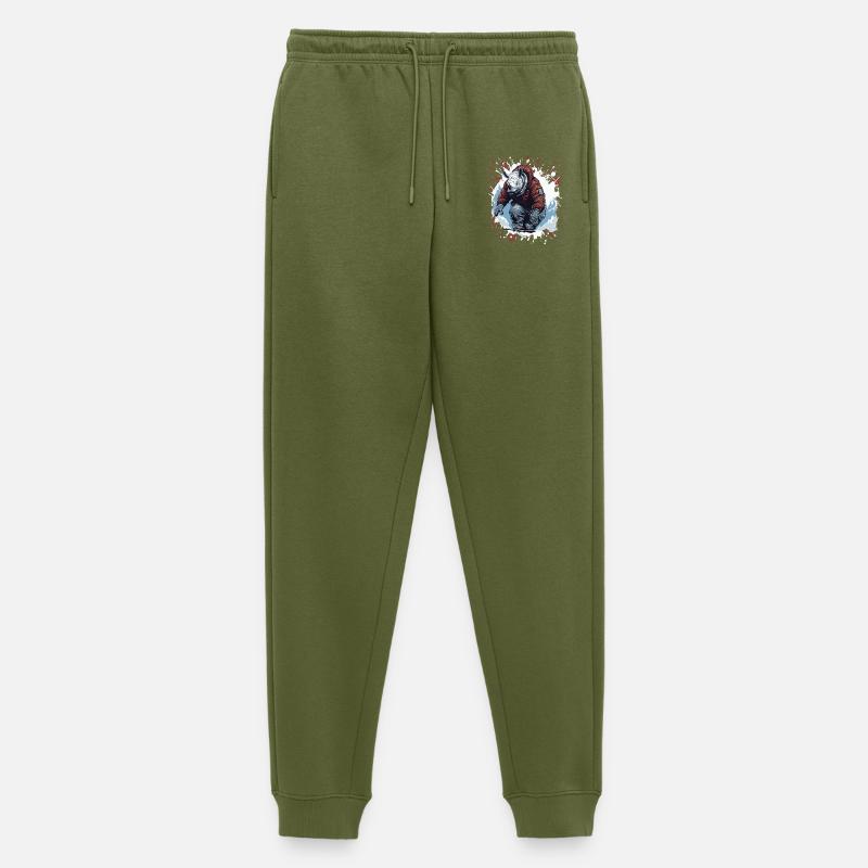 Nashorn Snowboard - Männer Premium Bio Jogginghose - Khaki