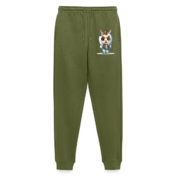 Hoodie Monster mit Kaffeebecher - Männer Premium Bio Jogginghose - Khaki - Vorne - Thijin (182cm)
