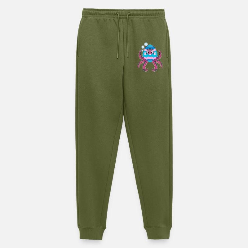 Octopus Easter Easter Egg - Men's Premium Organic Joggers - khaki