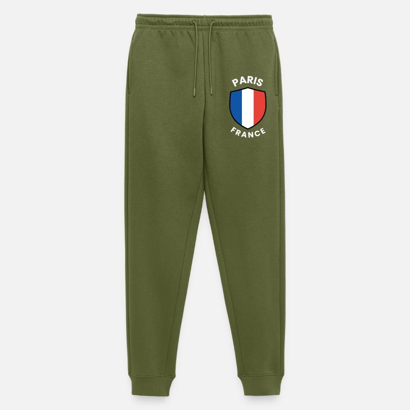 Pariser Flagge-Schild-Emblem - Männer Premium Bio Jogginghose - Khaki