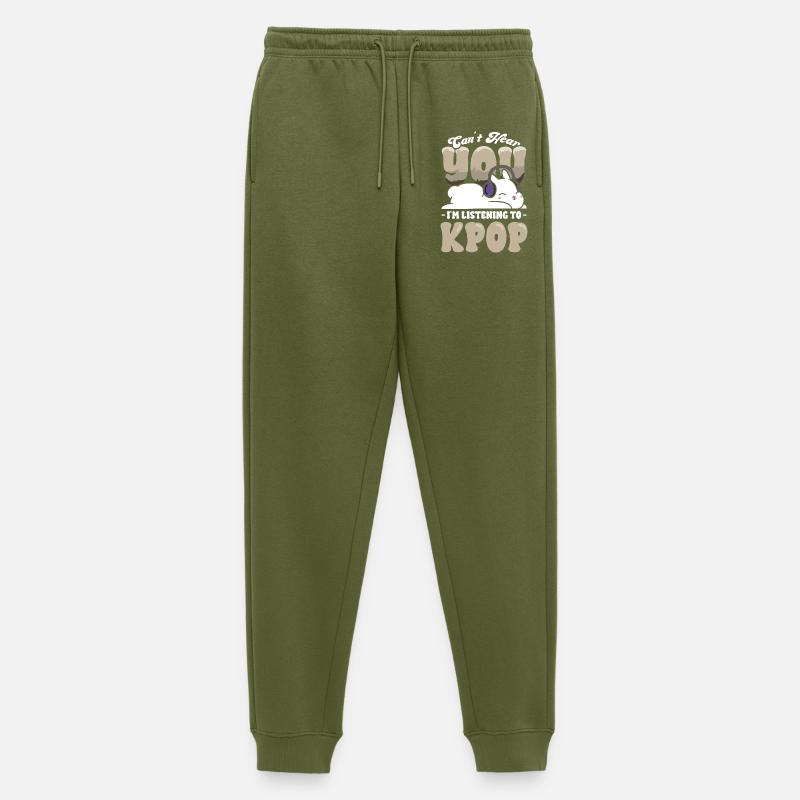 Kpop Hase mit Kopfhörern - Männer Premium Bio Jogginghose - Khaki