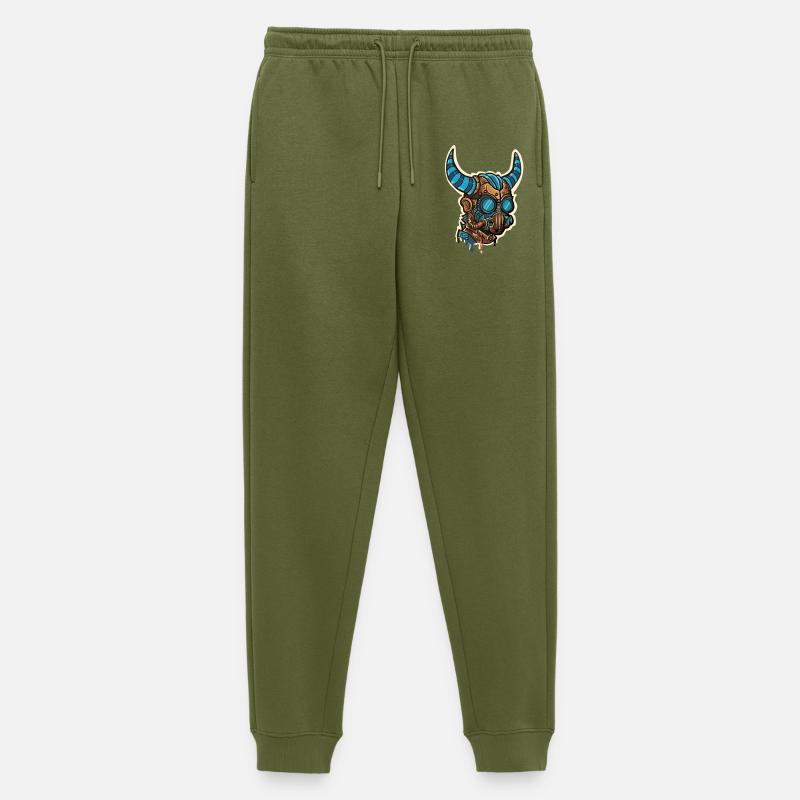 Bläulich-gehörnte Steampunk-Maske - Männer Premium Bio Jogginghose - Khaki