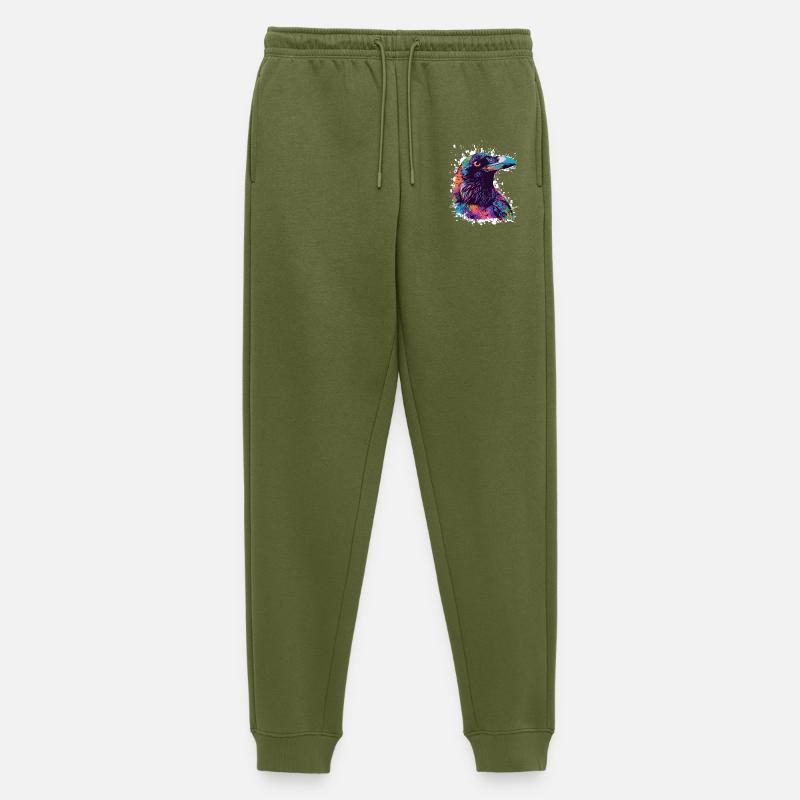Rabe Tier Vogel - Männer Premium Bio Jogginghose - Khaki
