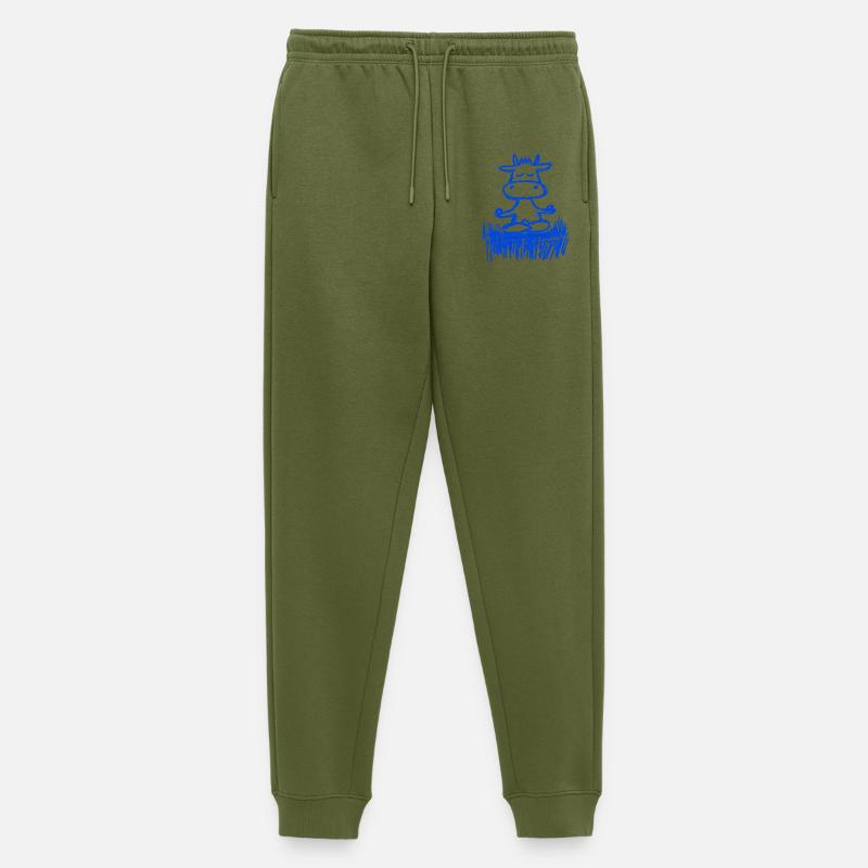 Zen-Kuh auf der Wiese - Männer Premium Bio Jogginghose - Khaki