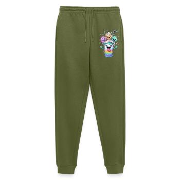 Rainbow Smoothie Party - Men's Premium Organic Joggers - khaki - Front - Thijin (182cm)