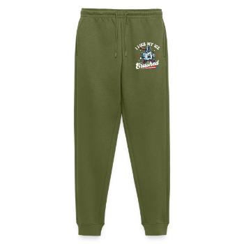 I Like My Crushed Pro Immigration Abolish  - Men's Premium Organic Joggers - khaki - Front - Thijin (182cm)
