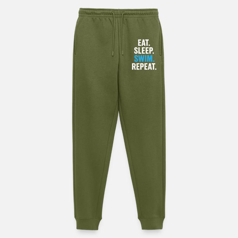 Eat Sleep Swim Repeat - Männer Premium Bio Jogginghose - Khaki