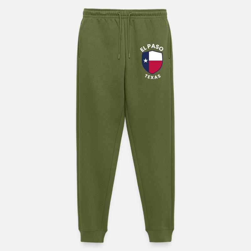 El Paso Texas Shield Flag - Men's Premium Organic Joggers - khaki