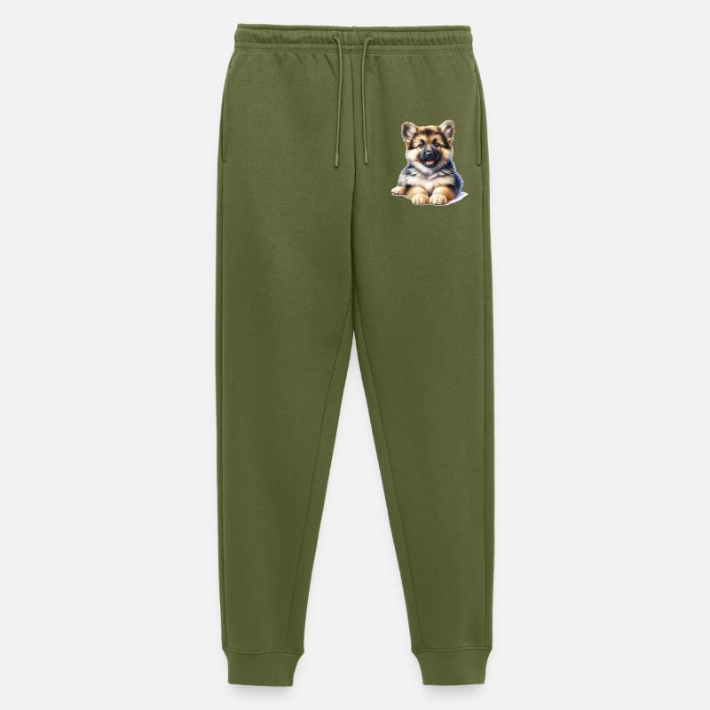 Illustrazione di cucciolo coccolone - Pantaloni da jogging ecologici premium da uomo - kaki