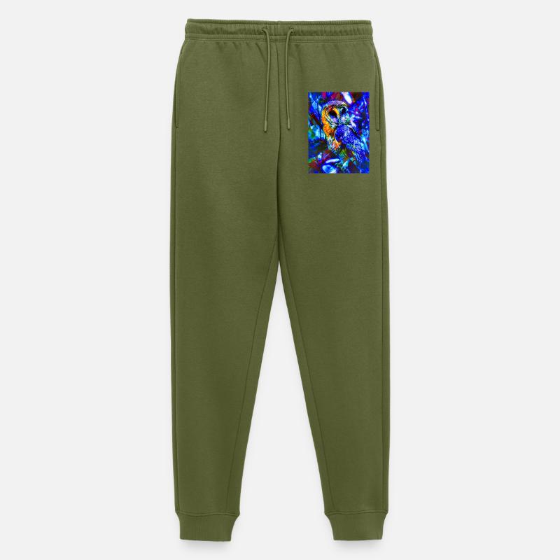 Neoneule im psychedelischen Licht - Männer Premium Bio Jogginghose - Khaki