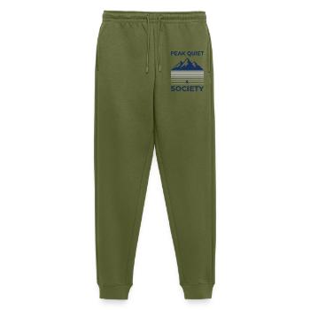 PEAK QUIET Bergsilhouette Motiv - Männer Premium Bio Jogginghose - Khaki - Vorne - Thijin (182cm)