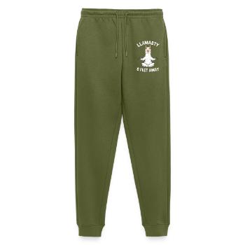 Llamasty à 1,80 mètre de là, design drôle de lama méditant - Pantalon de jogging Premium bio Homme - kaki - Devant - Thijin (182cm)