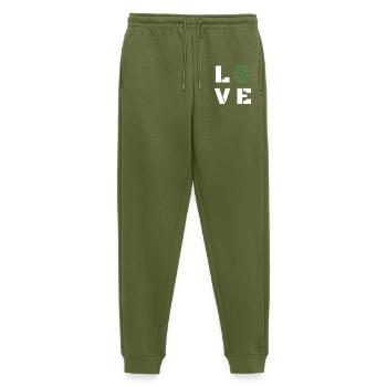 Love Globe Minimalist Typography Graphic - Männer Premium Bio Jogginghose - Khaki - Vorne - Thijin (182cm)