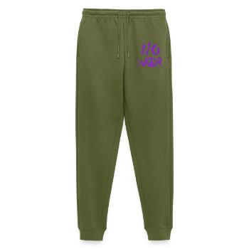NO WAR – Statement for peace against war - Men's Premium Organic Joggers - khaki - Front - Thijin (182cm)