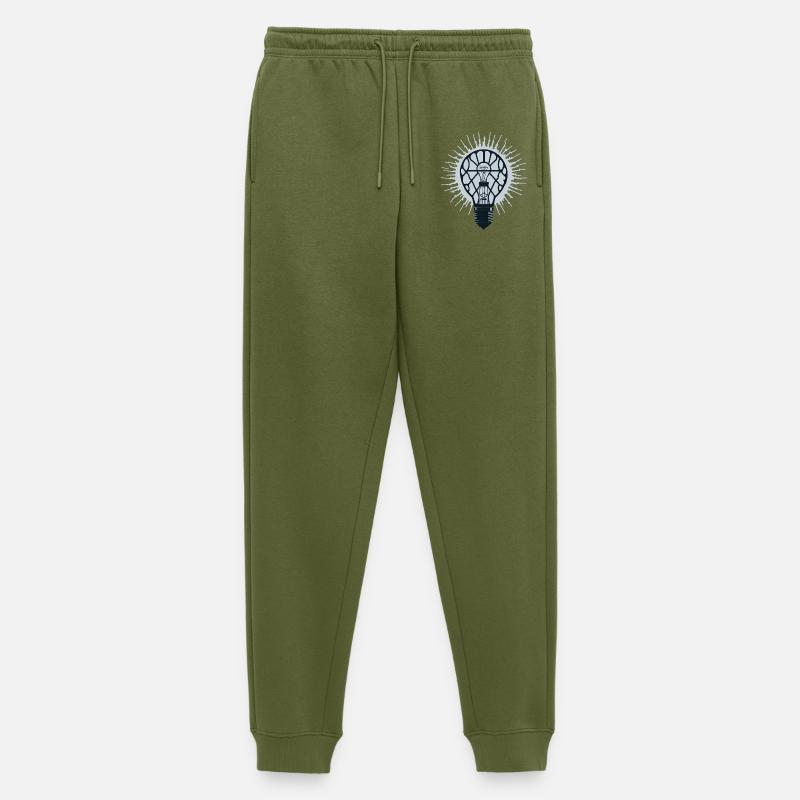 Leuchtende Idee: Inspirations-Glühbirne - Männer Premium Bio Jogginghose - Khaki