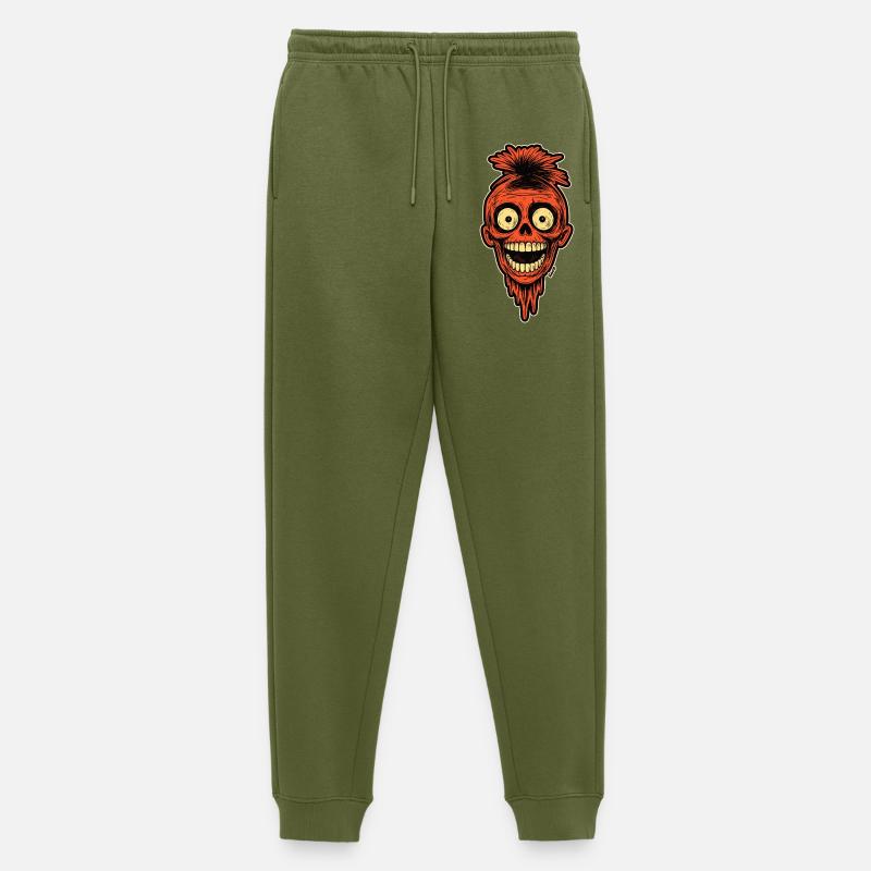 Crimson Skull Mohawk Maskottchen - Männer Premium Bio Jogginghose - Khaki