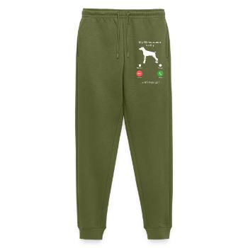 Weimaraner ruft lustigen Hundeliebhaber Telefonbildschirm an - Männer Premium Bio Jogginghose - Khaki - Vorne - Thijin (182cm)