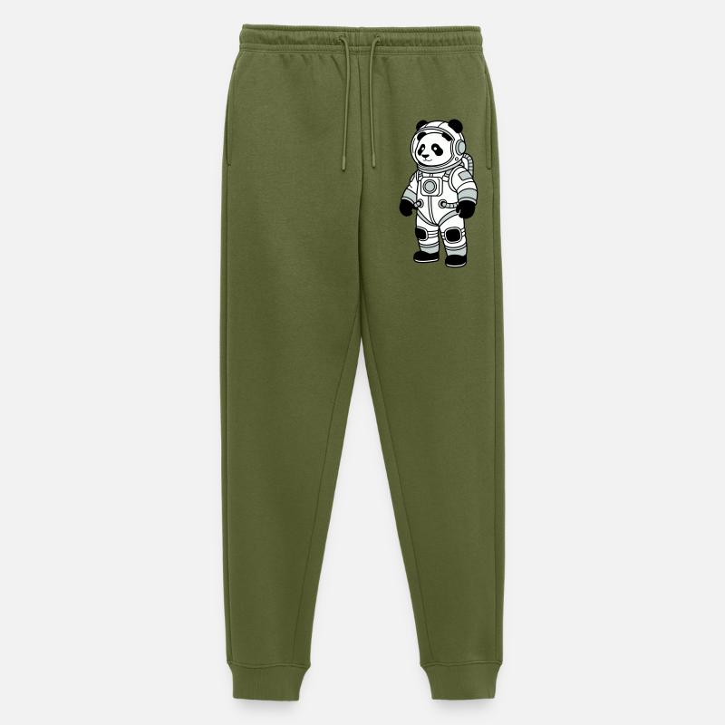 Panda-Bär-Raumanzug - Männer Premium Bio Jogginghose - Khaki