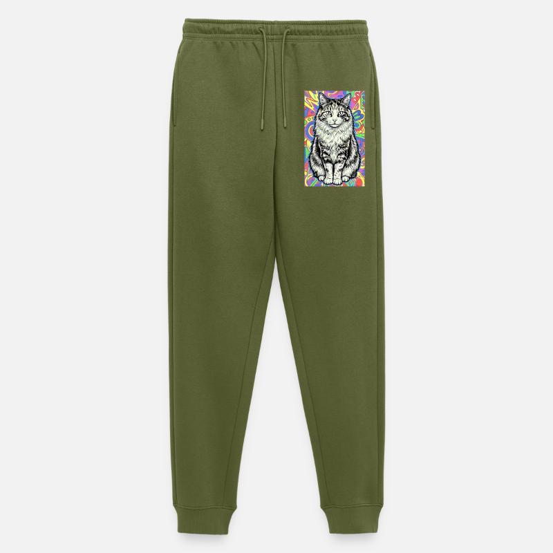 Katze - Männer Premium Bio Jogginghose - Khaki