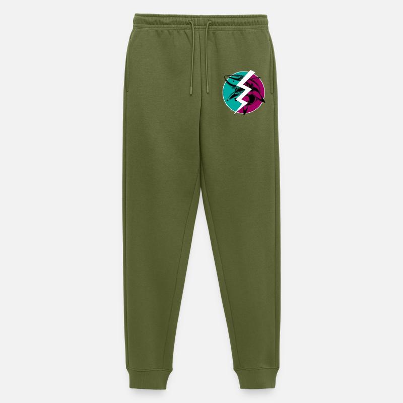 Elektrischer Split Shark - Männer Premium Bio Jogginghose - Khaki