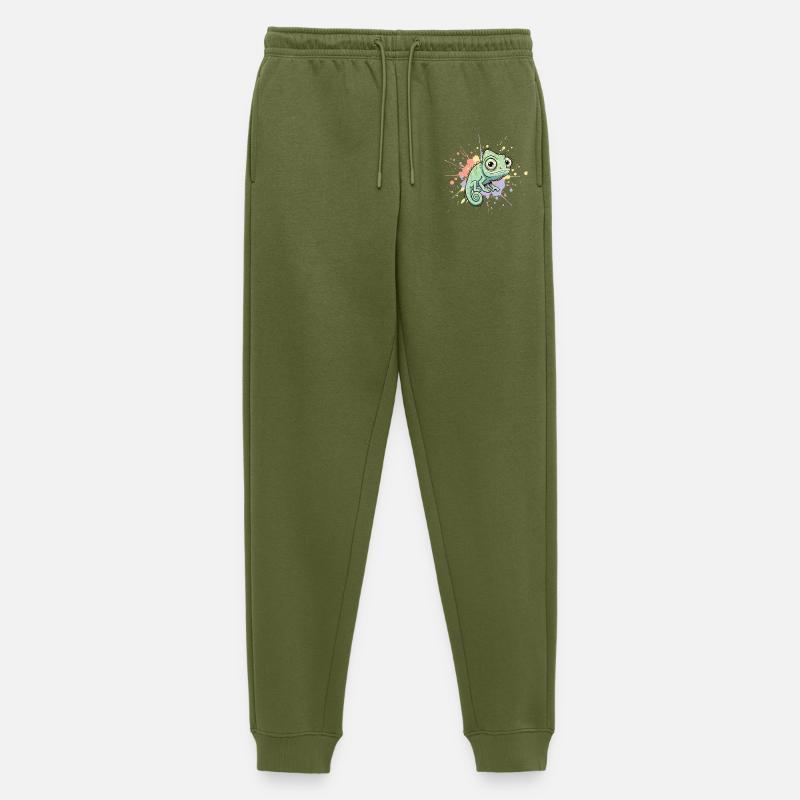 Aquarell Chamäleon Spritzer - Männer Premium Bio Jogginghose - Khaki
