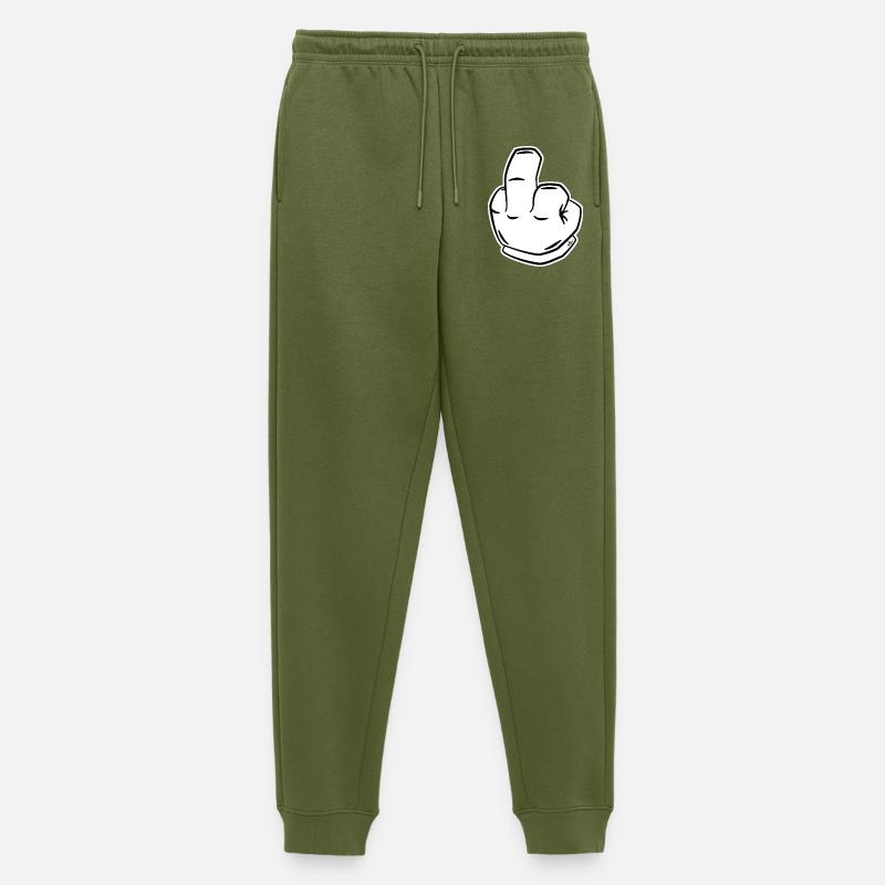Frecher Mittelfinger Linienstil - Männer Premium Bio Jogginghose - Khaki