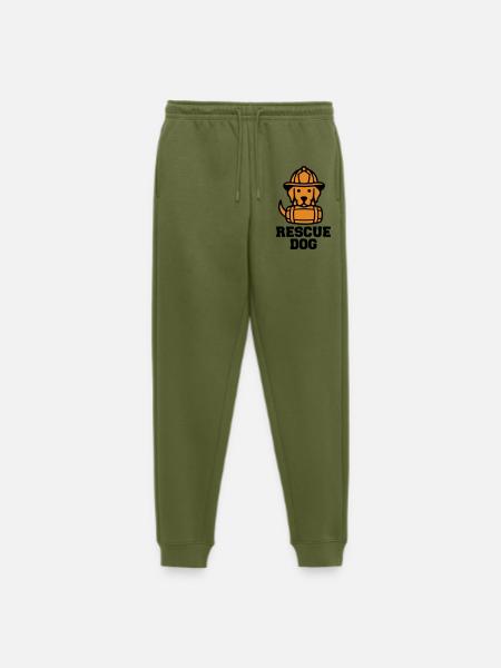 Rescue Dog Rettungshund Icon - Men's Premium Organic Joggers - khaki