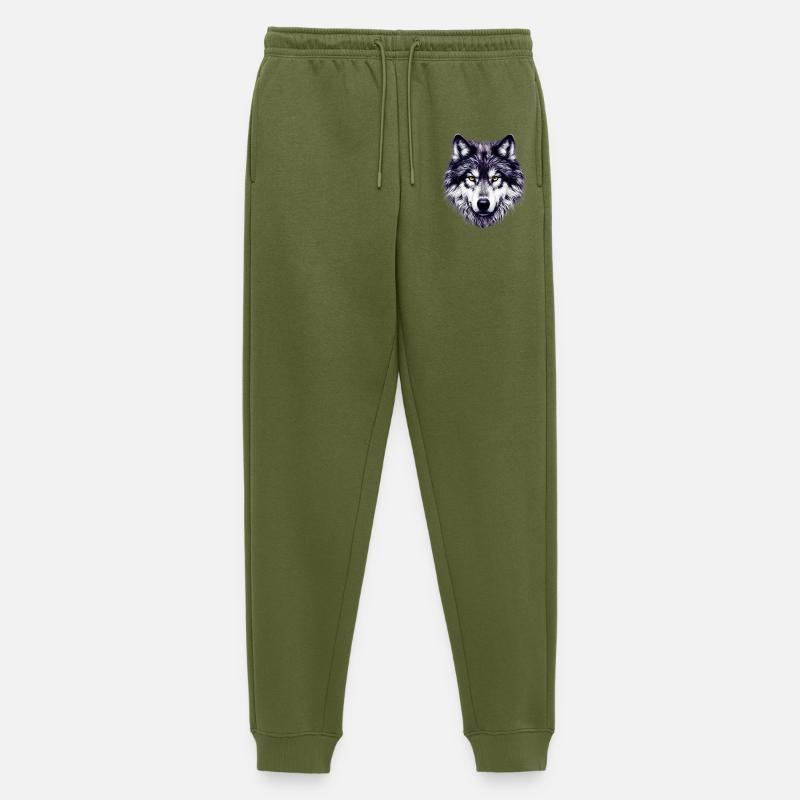Wolf - Männer Premium Bio Jogginghose - Khaki