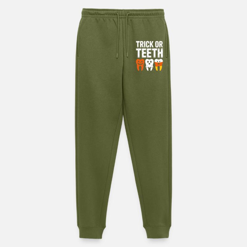 Trick or Teeth Halloween Tee - Men's Premium Organic Joggers - khaki