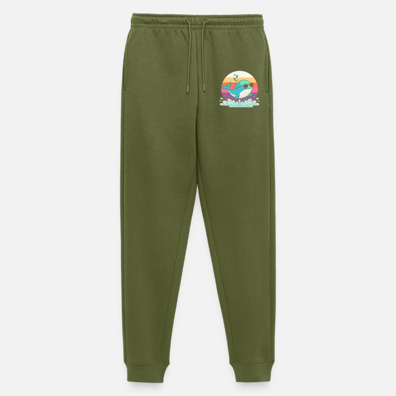 Whale Surf Retro Rainbow - Männer Premium Bio Jogginghose - Khaki