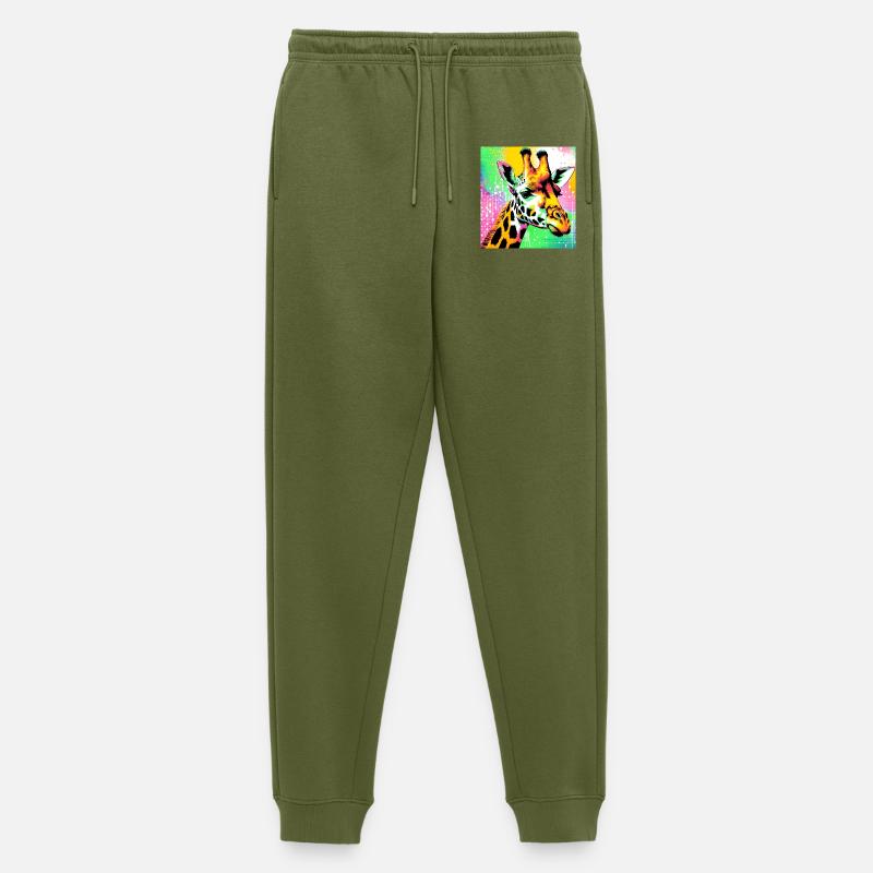 giraffe - Men's Premium Organic Joggers - khaki