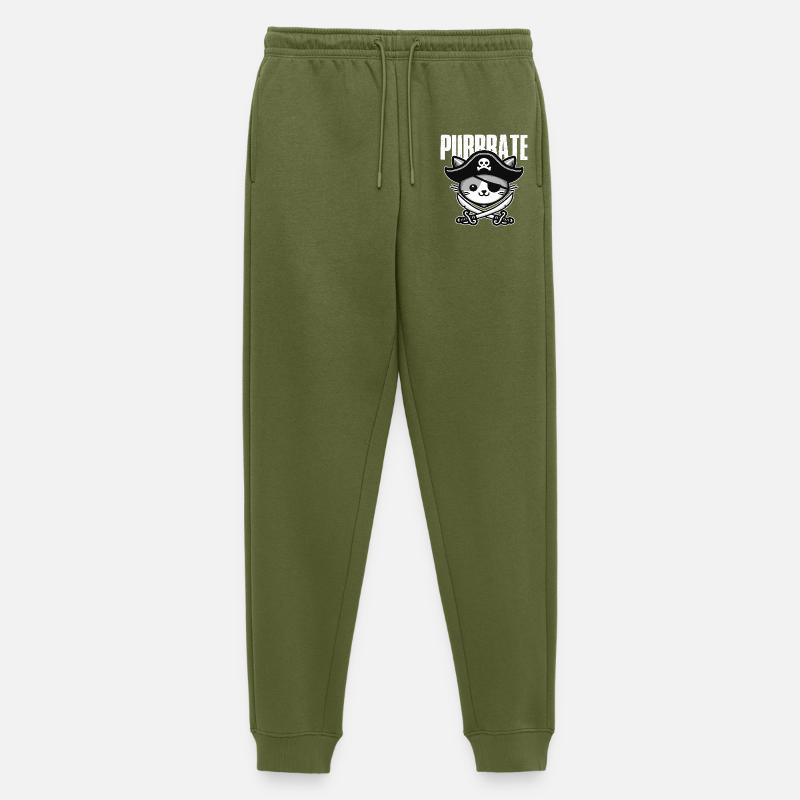 Piratenkatze Dreispitz - Männer Premium Bio Jogginghose - Khaki