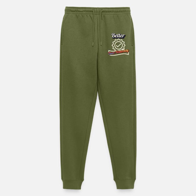 Better Than Gestern – Tägliche Wachstumsmotivation De - Männer Premium Bio Jogginghose - Khaki