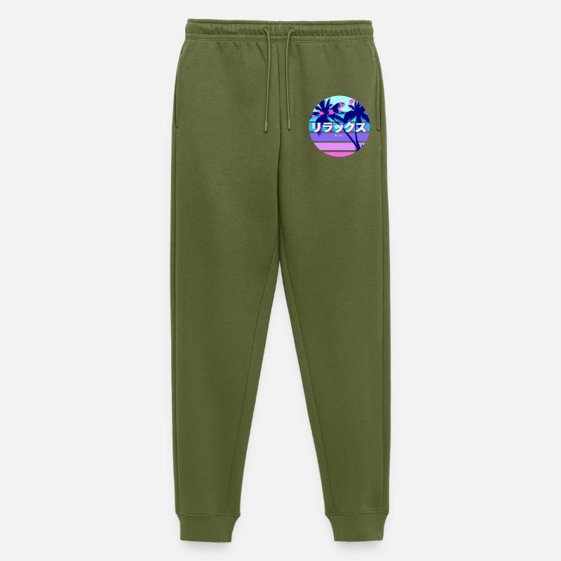 Relax Japanese Text Sun - Männer Premium Bio Jogginghose - Khaki