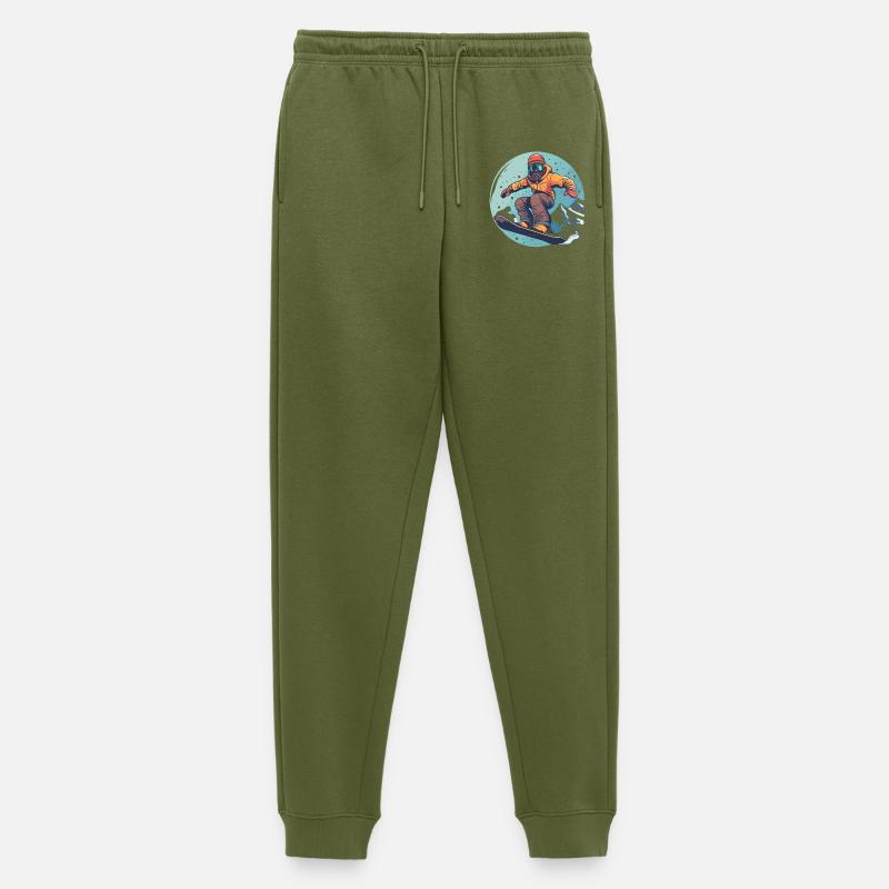 Snowboarding Grafik - Männer Premium Bio Jogginghose - Khaki