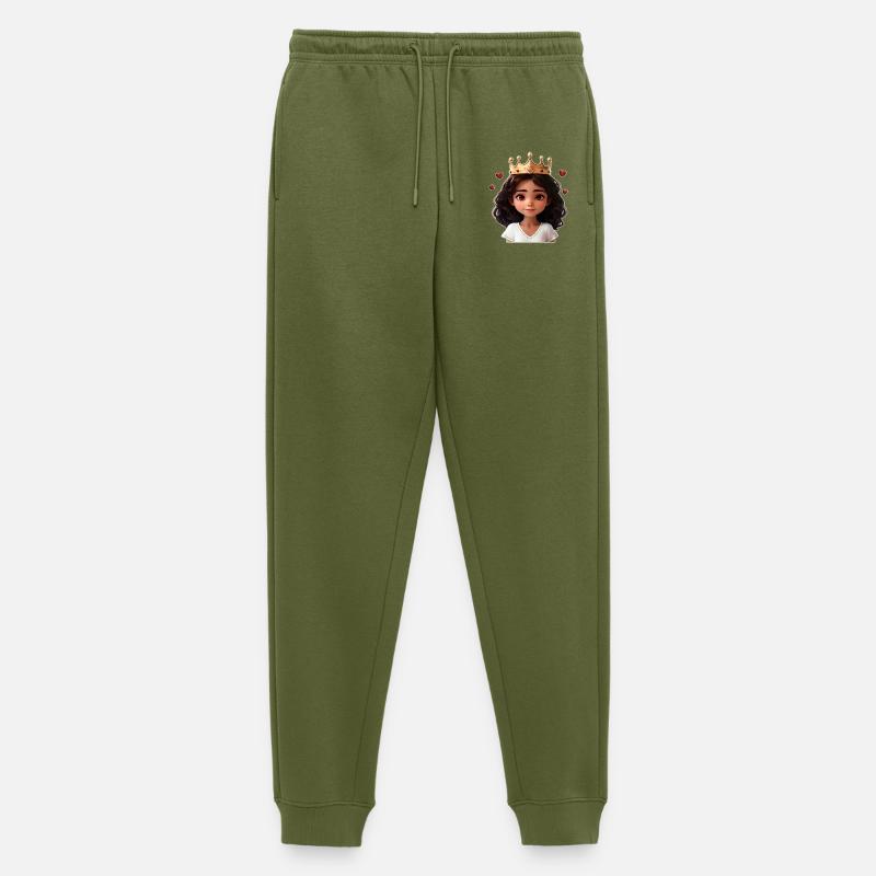 Süßes Mädchen mit Krone und Herzchen - Männer Premium Bio Jogginghose - Khaki